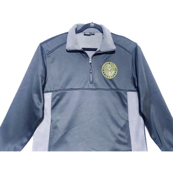 United States Army Pullover Sweater Men's Medium Quarter Zip Long Sleeve Black - Picture 3 of 7